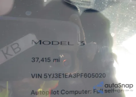 2023 Tesla Model 3 Rear-Wheel Drive from USA, damaged, VIN 5YJ3E1EA3PF605020